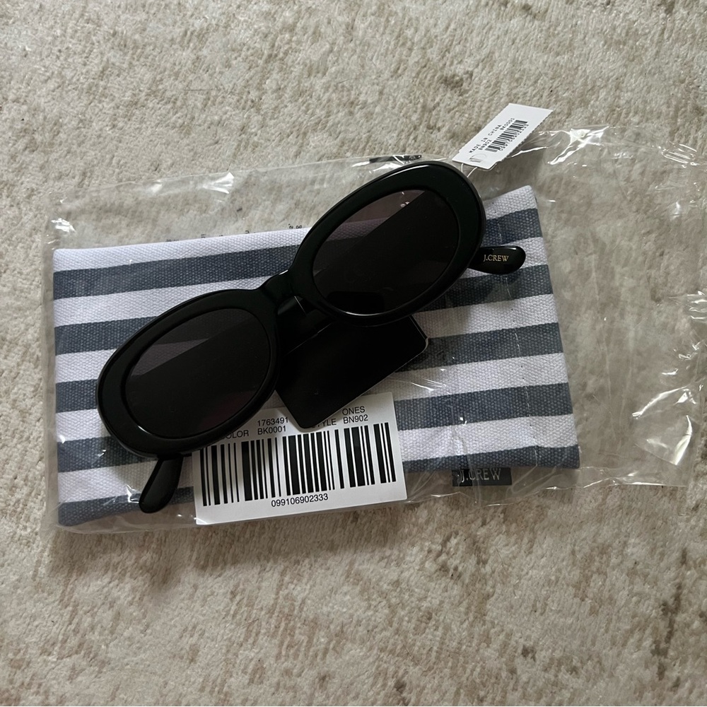 J. Crew black oval sunglasses- brand new